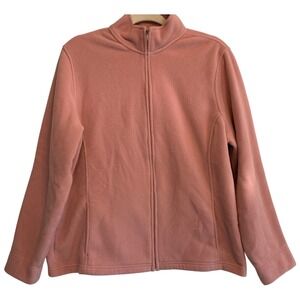 LL Bean Womens XL Gorpcore Normcore Pink Granola Girl Fleece Jacket Full Zip